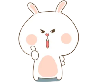 🐽 coelho, coelhinho, desenho animado, fofo, animal, bravo, personagem telegram sticker