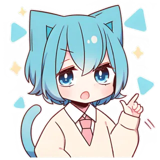 ☝ อนิเมะ, สาวหูแมว, น่ารัก, คาวาอิ, มังงะ, สติกเกอร์ telegram sticker