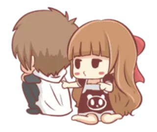 😕 Cartoon, Niedlich, Paar, Liebe, Beziehung, Umarmung, Anime telegram sticker