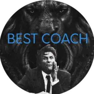 ⚽ BEST COACH treinador, melhor, leão, homem telegram sticker