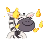 👍 zebra, cartoon, animal, thumbs up, fire, positive, emoji telegram sticker