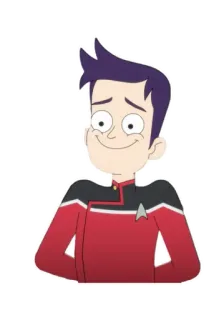 ☺️ Brad Boimler Star Trek: Lower Decks star trek, lower decks, brad boimler, desenho animado, ficção científica, personagem telegram sticker