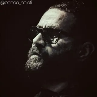 💛 banoo_najafi man, portrait, sunglasses, beard, face, dark, profile telegram sticker