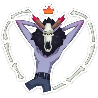 ❤️ дьявол, скелет, монстр, корона, мультфильм, кости telegram sticker