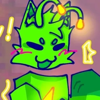❇️ Kreskówka, Zielony, Uroczy, Obcy, Postać telegram sticker