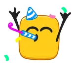 🎊 вечеринка, праздник, мультфильм, наклейка, шляпа, веселье telegram sticker