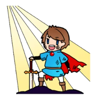 😀 cartoon, sword, hero, knight, cape telegram sticker