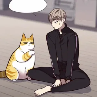 🥜 cat, human, cartoon, anime, cute telegram sticker