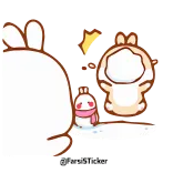 ❄ mono, invierno, nieve, conejo, kawaii telegram sticker
