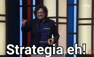 👈 Strategia eh! estratégia, italiano, apontando, homem telegram sticker