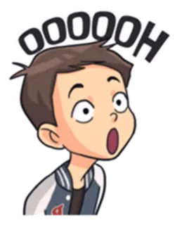 😯 OOOOOH ショック, びっくり, 男の子, 漫画, 表情 telegram sticker