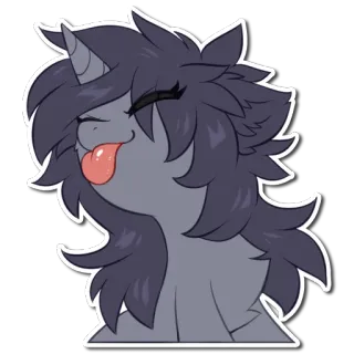 😝 ポニー, 漫画, 動物, ステッカー, ユニコーン, かわいい telegram sticker