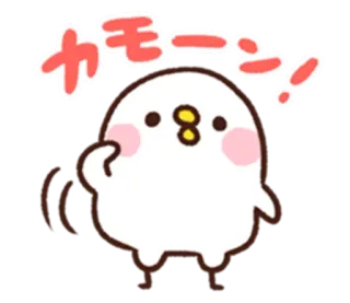 😄 カモーン! 새, 귀여운, 카와이, 꼬마, 동물, 움직이는 스티커 telegram sticker