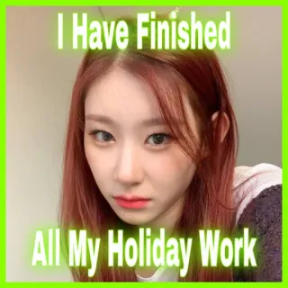 📚 I Have Finished All My Holiday Work vacances, travail, fini, fête, loisirs, vacances, succès telegram sticker