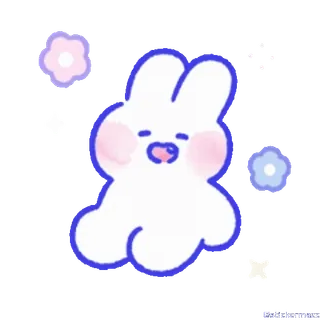 🥰 coniglio, carino, animale, fiore, assonnato telegram sticker