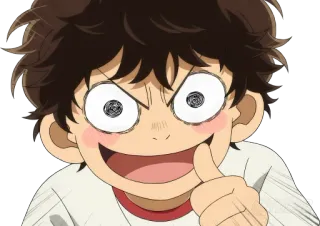 👍 anime, desenho animado, personagem, expressão, menino telegram sticker