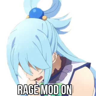 😡 Aqua KonoSuba RAGE MOD ON Anime, Marah, Konosuba, Aqua, Stiker, Suasana hati telegram sticker