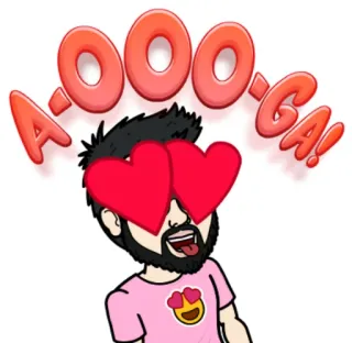 😌 A-OOO-GA! Desenho animado, Olhos de coração, Amor, Engraçado, Expressão, A-OOO-GA telegram sticker