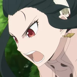 😾 Anime, Frau, Wütend, Charakter, Ausdruck, Cartoon, Porträt whatsapp sticker