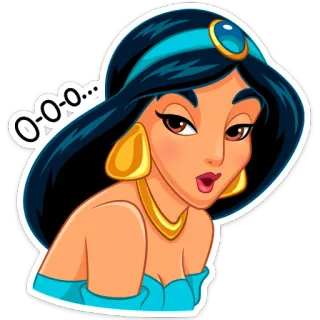 😮 Jasmine Aladdin O-O-O... kreskówka, księżniczka, Disney, Dżasmina, Aladyn telegram sticker