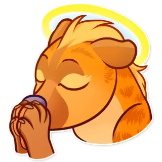 😇 狗, 祈祷, 光环, 宗教, 动物, 可爱 telegram sticker