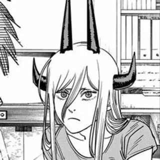 😐 Power Chainsaw Man Anime, Manga, Cuernos, Demonio, Poder, Chainsaw Man telegram sticker