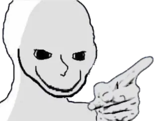 🙂 meme, pointing, NPC, internet culture telegram sticker
