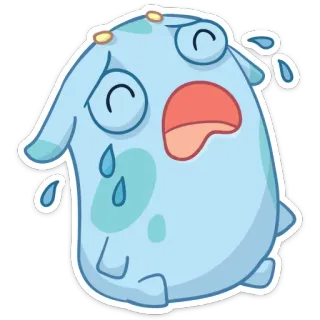 😥 piangere, triste, lacrime, emozionale, cartone animato, adesivo whatsapp sticker