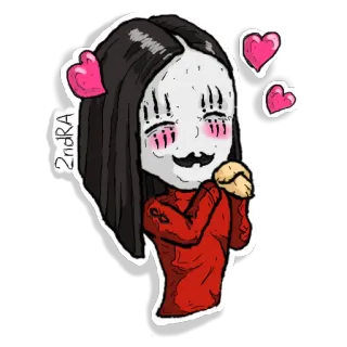 ☺️ 2ndRA pegatina, dibujos animados, corazones, lindo, chibi, arte telegram sticker