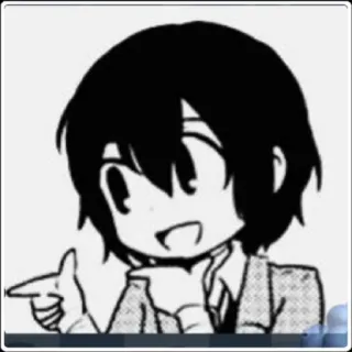 😇 Anime, Mangá, Desenho animado, Personagem, Apontando, Ilustração, Arte telegram sticker