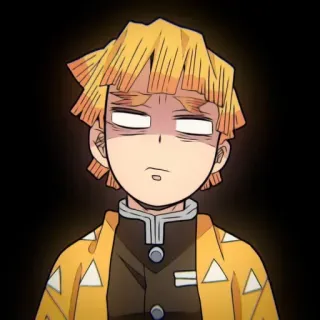 👺 Zenitsu Agatsuma Demon Slayer 애니메이션, 만화, 캐릭터, 젠이츠, 귀멸의 칼날 telegram sticker