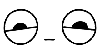 🙁 olhos, desenho animado, encarar, olhando, gráfico, adesivo whatsapp sticker