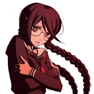 😍 Toko Fukawa Danganronpa Anime, Manga, Danganronpa, Toko Fukawa, Personaje, Chica, Trenza, Gafas telegram sticker