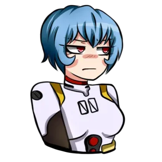 😕 Rei Ayanami Neon Genesis Evangelion Anime, Rei Ayanami, Evangelion, Karakter, Stiker whatsapp sticker