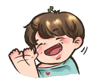 👋 fofo, acenando, desenho animado, personagem, amigável whatsapp sticker