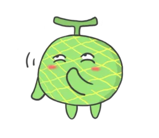 🍈 Melone, Frucht, Cartoon, Süß, Sticker, Essen telegram sticker