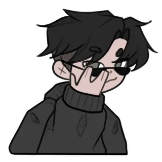 🥵 Dibujo animado, Anime, Gafas, Guay, Persona, Sticker whatsapp sticker