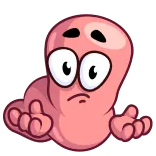 😐 만화, 캐릭터, 분홍색, 생물, 이모티콘, 스티커 telegram sticker