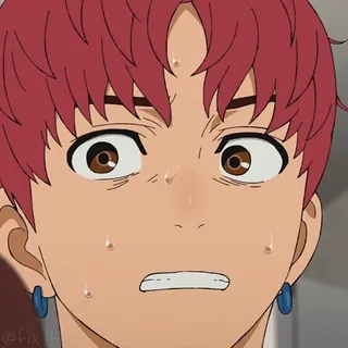 😰 Anime, Kreskówka, Zszokowany, Zmartwienie, Postać, Wyraz, Animacja telegram sticker