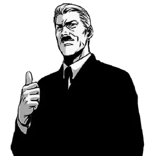 ✳️ hombre, traje, pulgar arriba, aprobación, retrato, serio telegram sticker