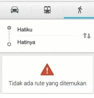 😭 Hatiku
Hatinya
Tidak ada rute yang ditemukan 경로, 내비게이션, 오류, 경고 telegram sticker