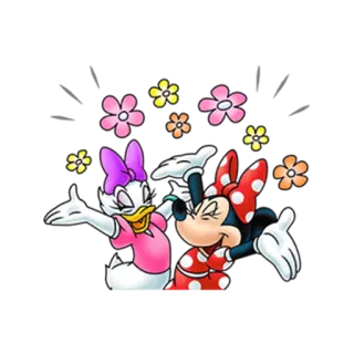 😝 Daisy Duck cartoni animati, Disney, Daisy Duck, Minnie Mouse, amicizia, fiori telegram sticker