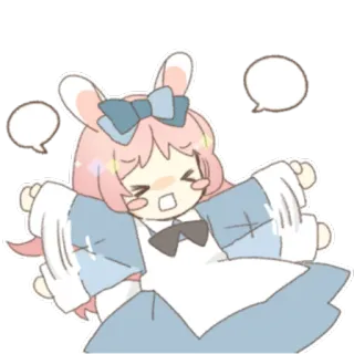 😣 Аниме, Кролик, Милый, Каваий, Девушка, Мультфильм telegram sticker
