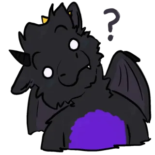 🤨 dragón, furry, lindo, dibujo animado, animal, criatura fantástica telegram sticker