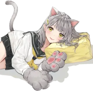 😸 Ragazza anime, Ragazza gatto, Neko, Carina, Manga, Kawaii telegram sticker