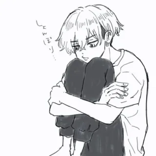 🎶 しょんぼり Anime, Triste, Manga, Chico, Dibujo animado, Ilustración telegram sticker
