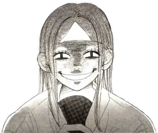 😈 inquietante, strano, malvagio, triangolo, sorrisetto, manga, anime telegram sticker