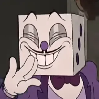 😇 King Dice Cuphead cuphead, könig würfel, cartoon, bösewicht, würfel, gaming telegram sticker