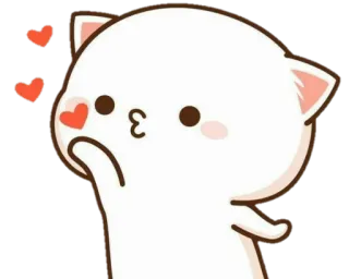 😘 gato, beso, amor, corazones, lindo, dibujos animados whatsapp sticker