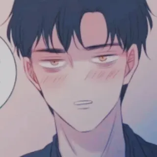 ➿ hombre, anime, cansado, cara, expresión, dibujos animados telegram sticker